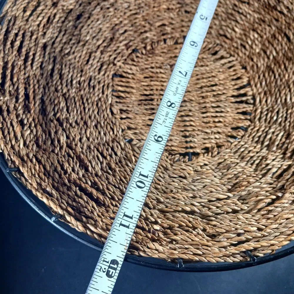 Hand Woven Metal Frame Pedestal Basket